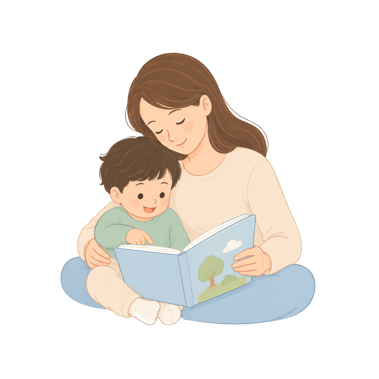 A teacher reading a storybook with a child
